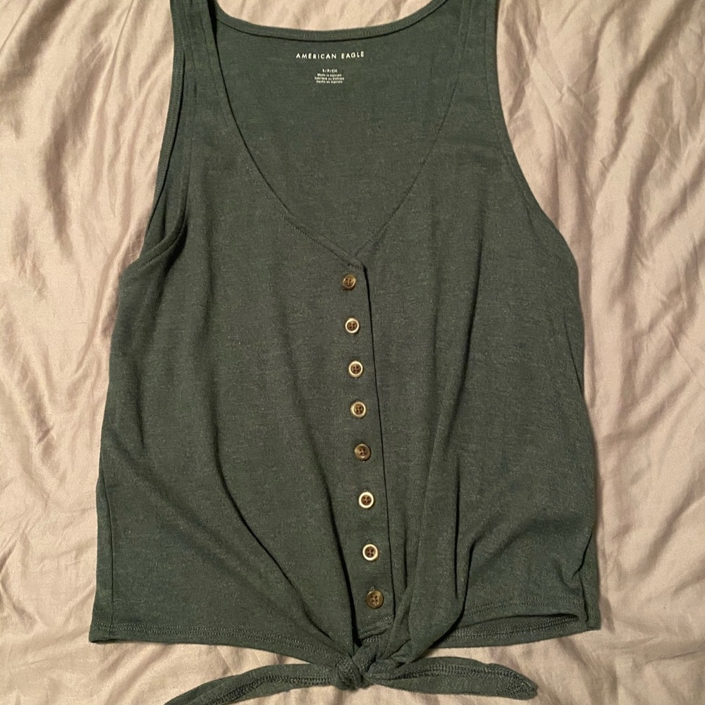 American Eagle button up/tie front Tank